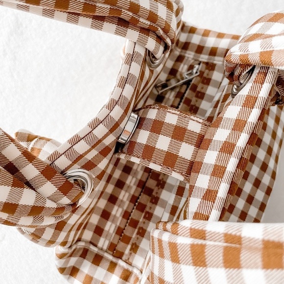 Topshop Brown and White Checkered Mini Bag - Picture 11 of 13